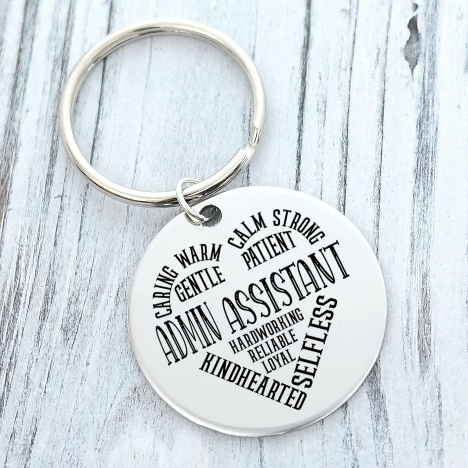 Administrative Assistant Key Chain Heartfelt Appreciation Gift Personalized Back